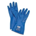 thumbnail image 1 of North by Honeywell Nitri-Knit Supported Nitrile Gloves, Pinked Cuff, Interlock Lined, Size 9, Blue, 1 of 2