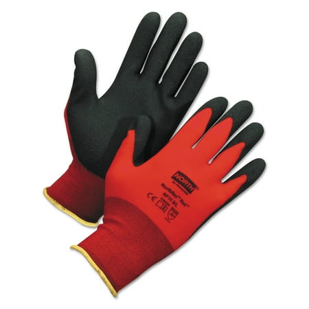 North by Honeywell NorthFlex Red Foamed PVC Palm Coated Gloves, X-Large, Red