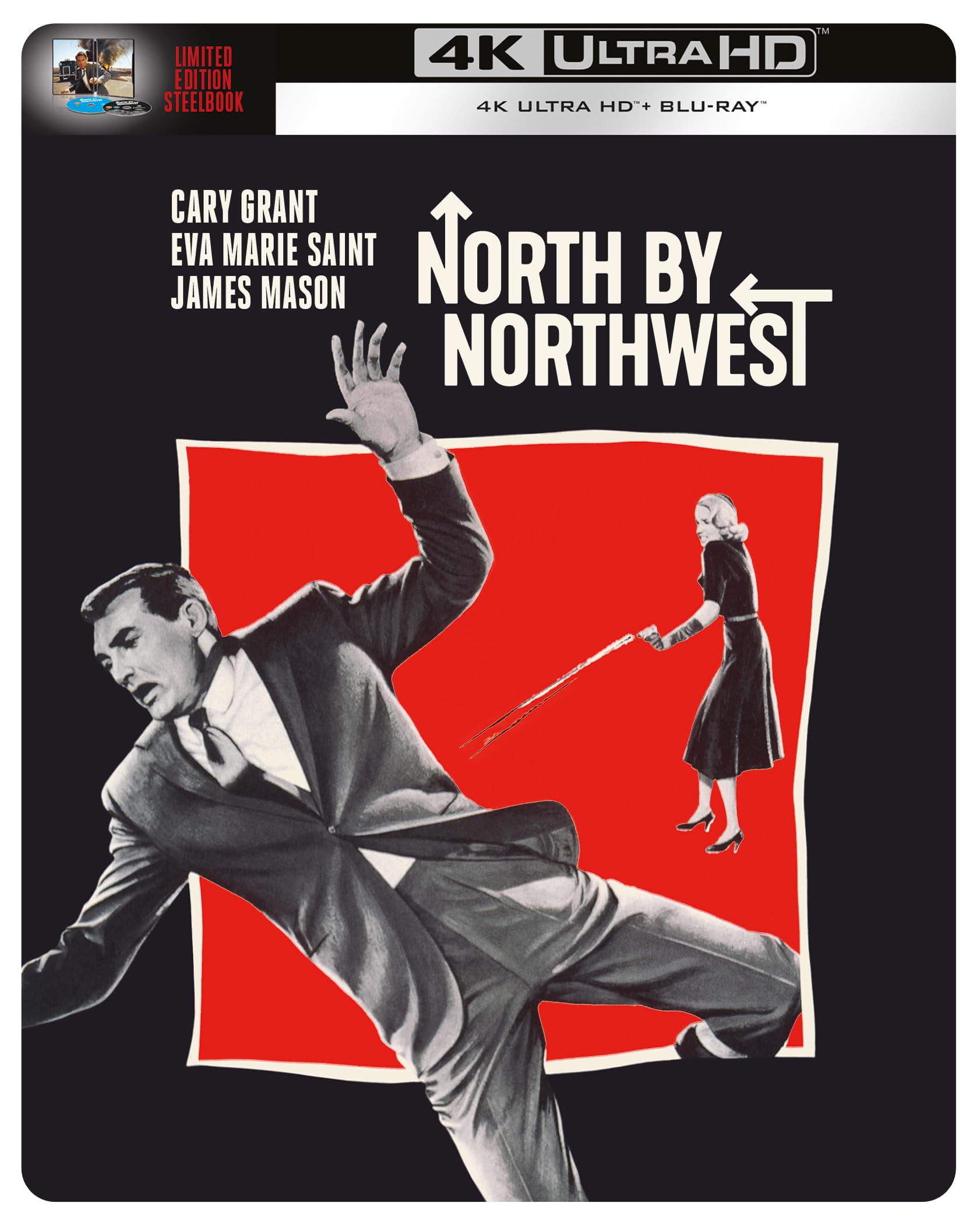 North by Northwest Steelbook (4K Ultra HD) Cary Grant Eva Marie Saint Alfred Hitchcock
