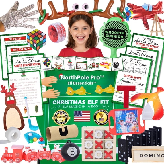 NorthPole Pro 25-Day Christmas Elf Kit with Accessories, Props and Pranks