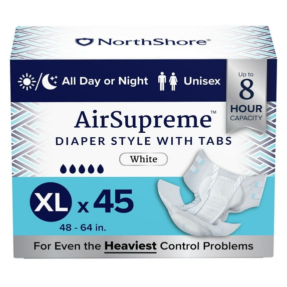 NorthShore AirSupreme Tab-Style Briefs, x-Large, 48- 64 in, Case/45 (3/15s)