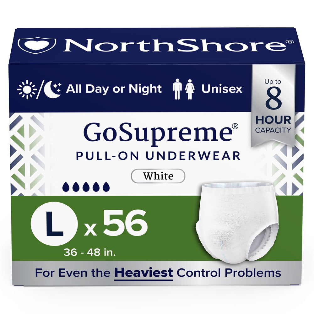 NorthShore GoSupreme Overnight Incontinence Underwear, 8-Hour Pullup ...