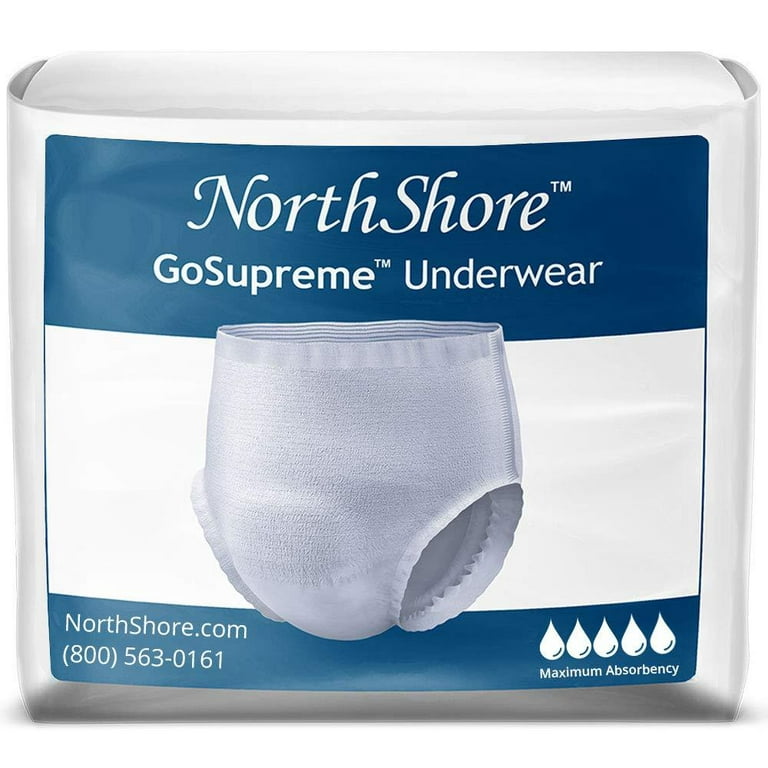 NorthShore GoSupreme Pull-On Incontinence Underwear for Men and Women,  Small, Pack/14 Small (Pack of 14) 