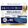 thumbnail image 1 of NorthShore MegaMax Adult Overnight Diapers, 12-Hour Tab-Style, X-Large, 40 Count Case, Blue, 50-60 inches, Unisex Incontinence Underwear, 1 of 8