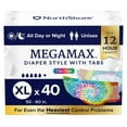 thumbnail image 1 of NorthShore MegaMax Adult Overnight Diapers, 12-Hour Tab-Style, X-Large, 40 Count Case, Tie-Dye, 50-60 inches, Unisex Incontinence Underwear, 1 of 8