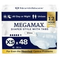 NorthShore MegaMax Adult Overnight Diapers, 12Hour TabStyle, XSmall