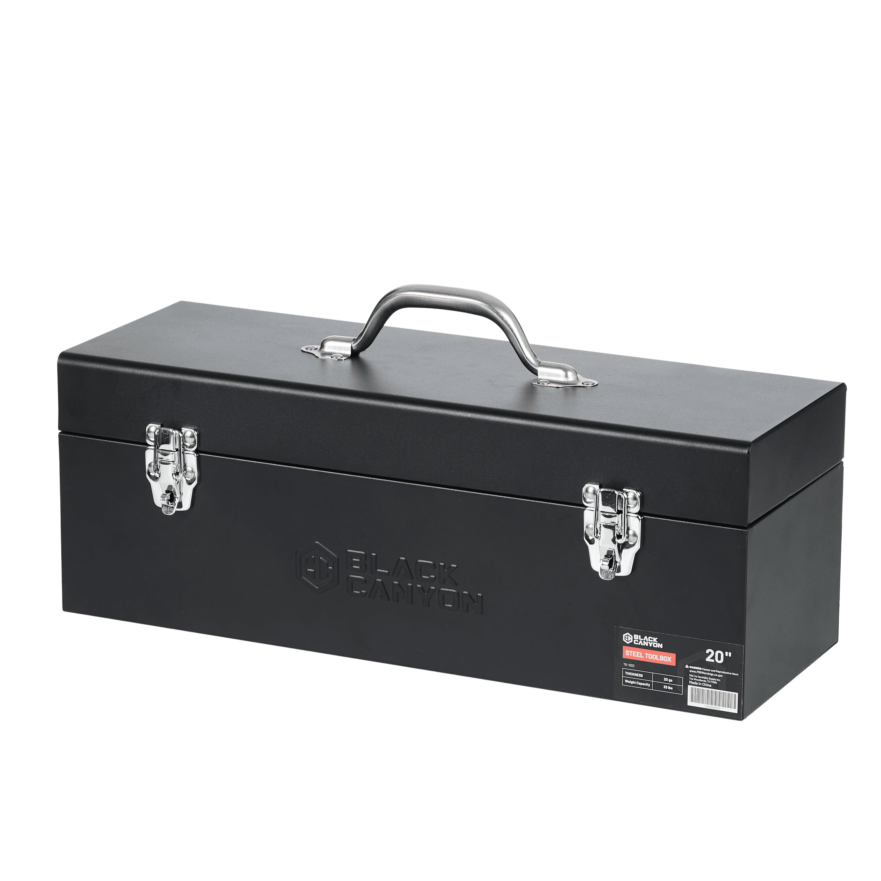 NorthSky 20" Steel Tool Box, Heavy Duty Carbon Steel, Portable Toolbox with Lockable Handle, 4 Anti-Slip Pads, for Trailer, Garage, Mechanic