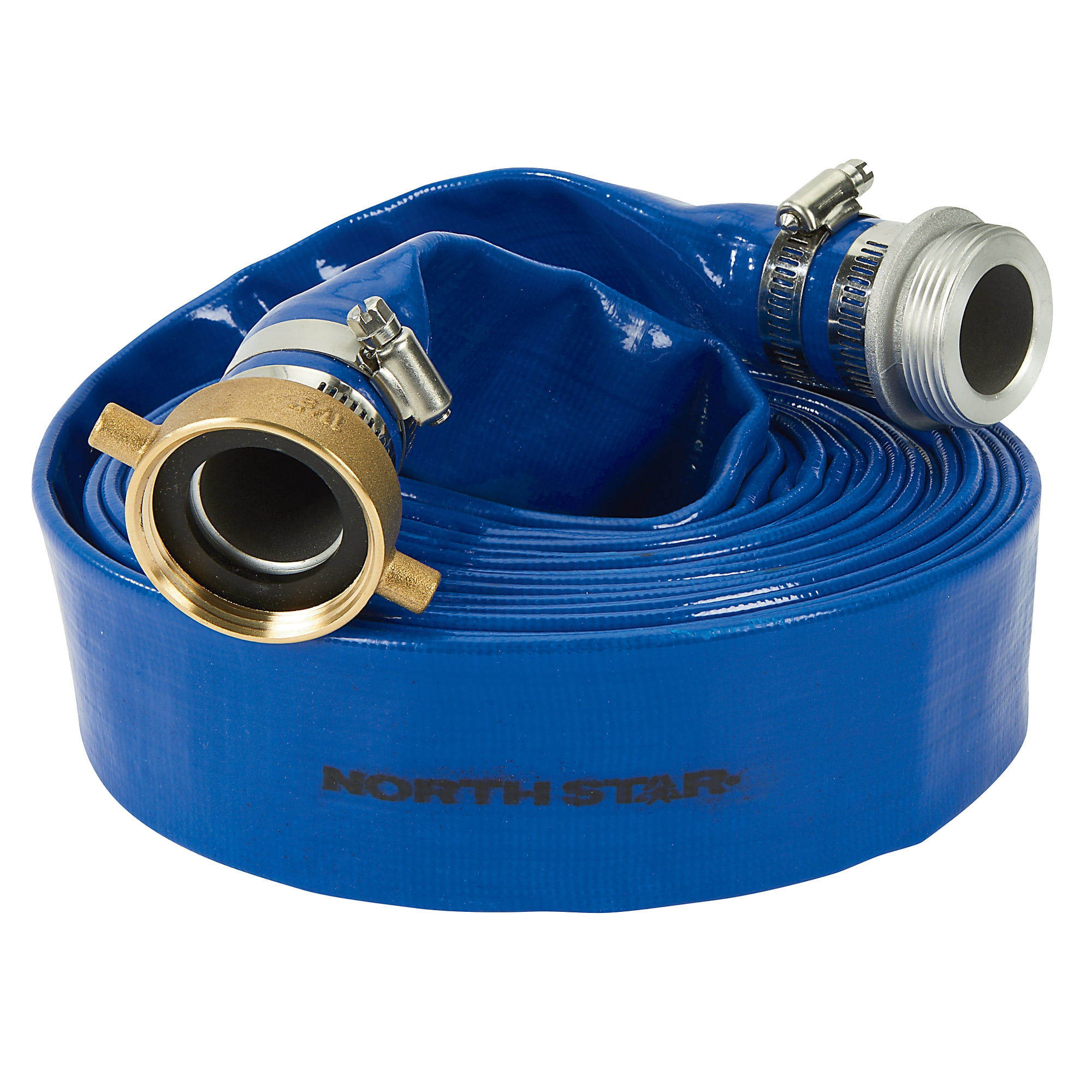 NorthStar Discharge Water Pump Hose, 1-1/2in. x 25ft., 80 PSI, PVC, Lay Flat