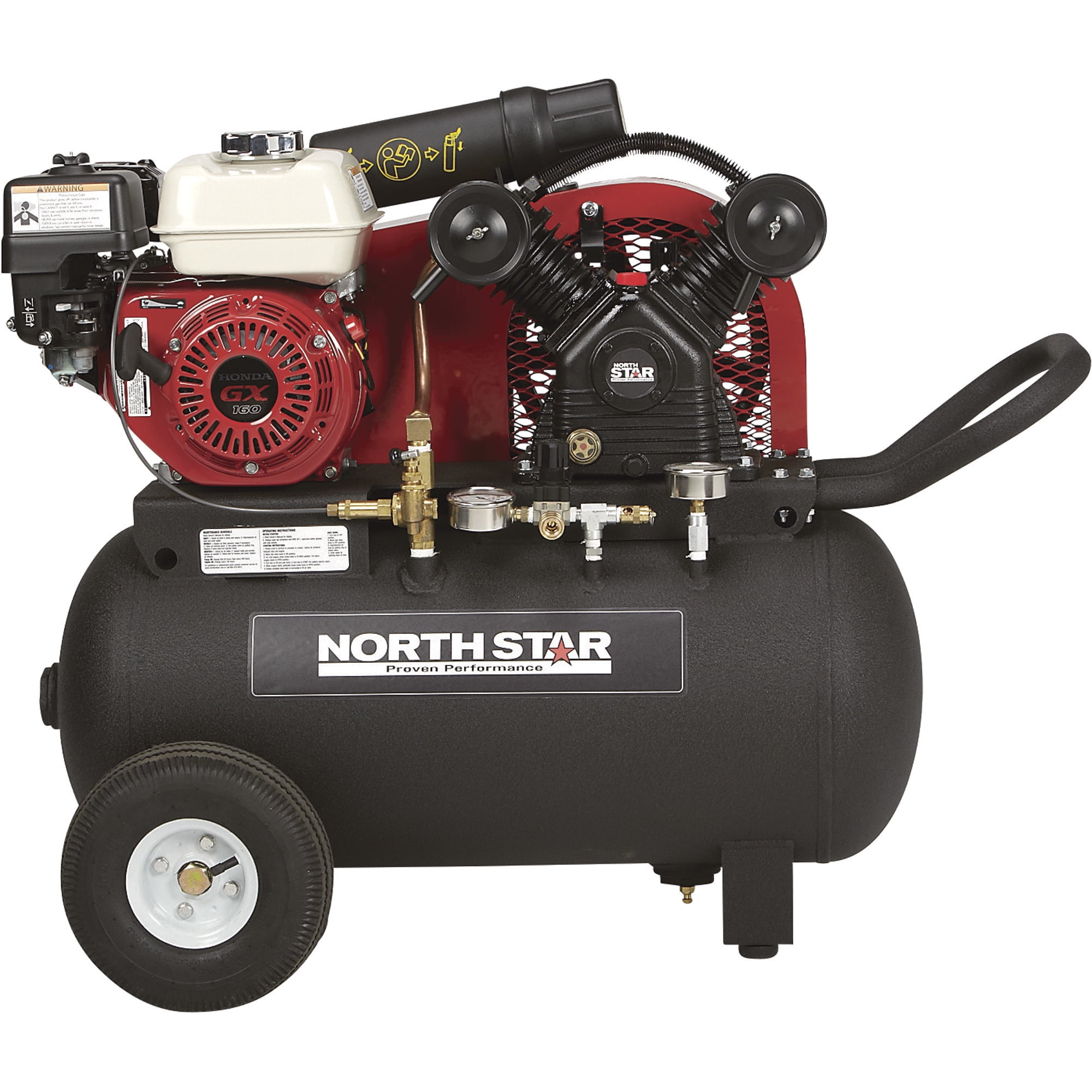 NorthStar Portable Gas-Powered Air Compressor, Honda 163cc OHV Engine