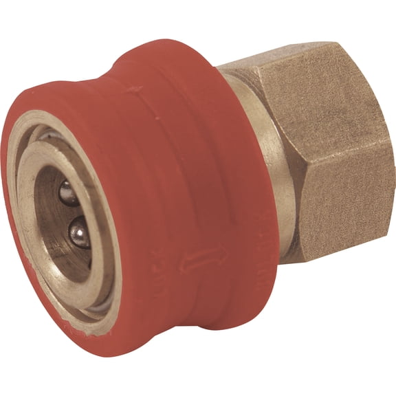 NorthStar Pressure Washer Insulated Quick-Connect Coupler, 1/4in. NPT-F, 5000 PSI, 12 GPM, Brass