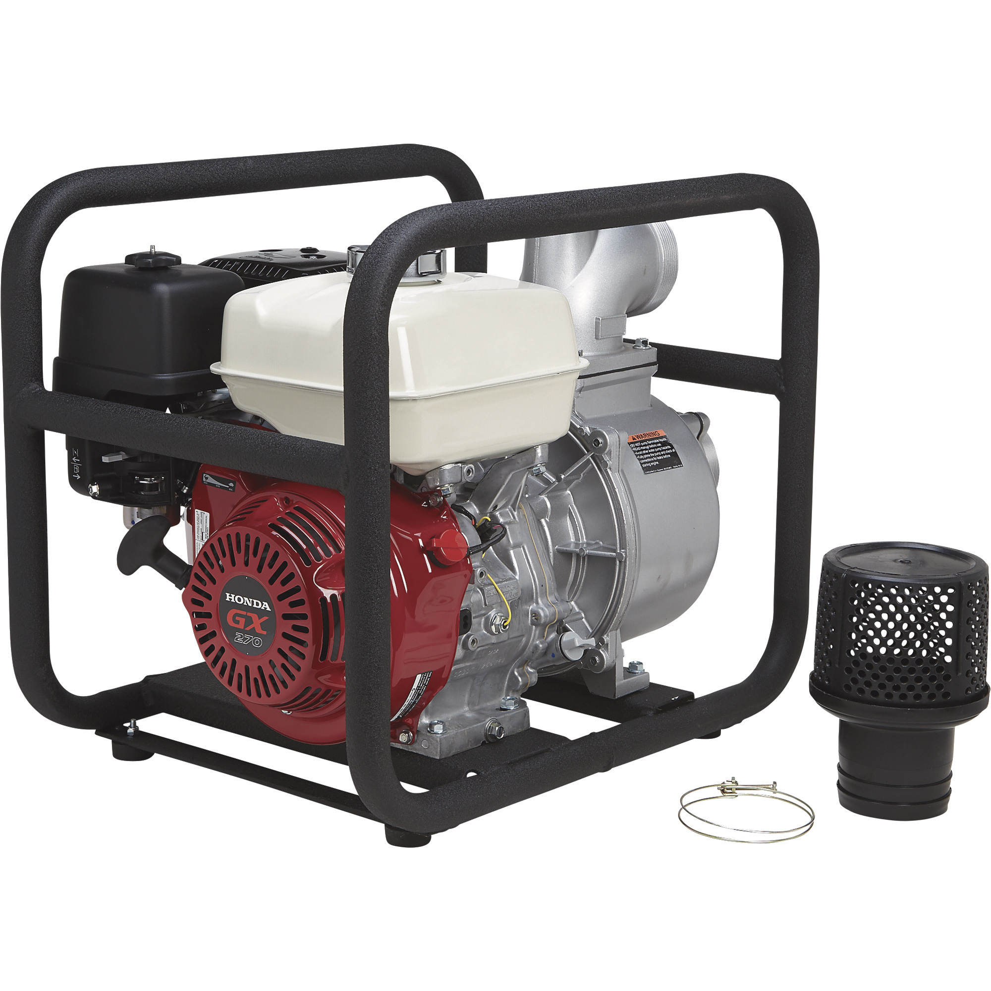 NorthStar Self-Priming Semi-Trash Water Pump, 4in. Ports, 23,040 GPH, 3/4in. Solids Capacity, 270cc Honda GX270 Engine