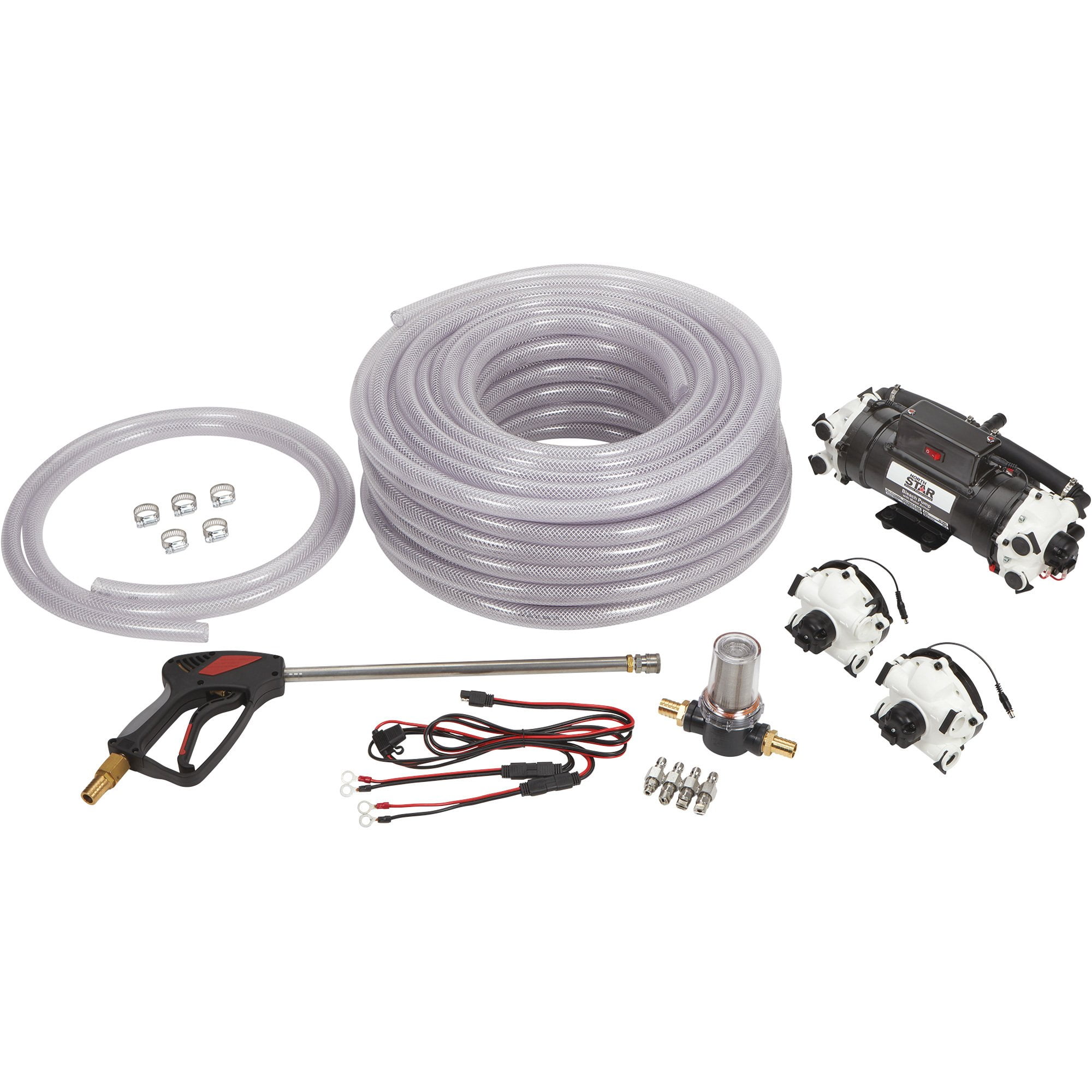 NorthStar Soft Wash Kit — 10.0 GPM Bleach Pump, Hose, Gun and Nozzles