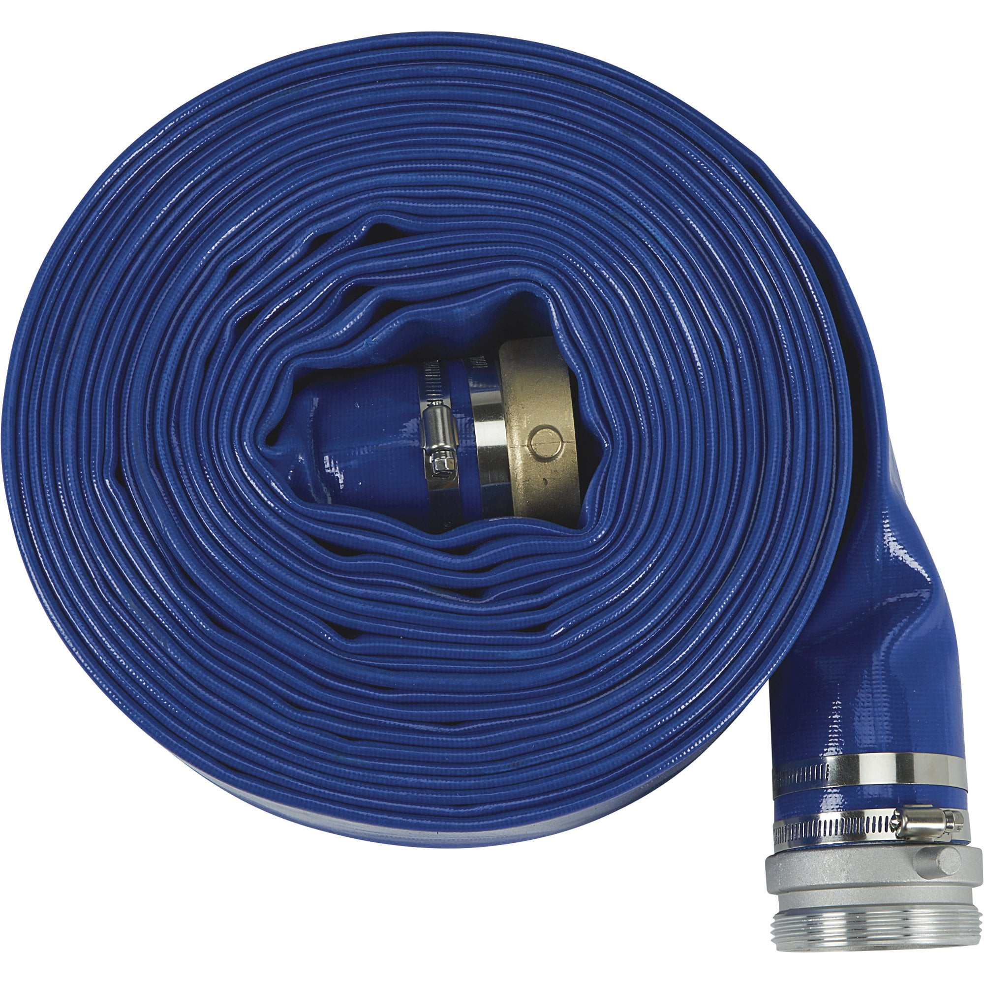 NorthStar Water Pump Discharge Hose, 3in. x 50ft. Max. PSI 70, PVC, Lay Flat Industrial-Grade Aluminum Couplings