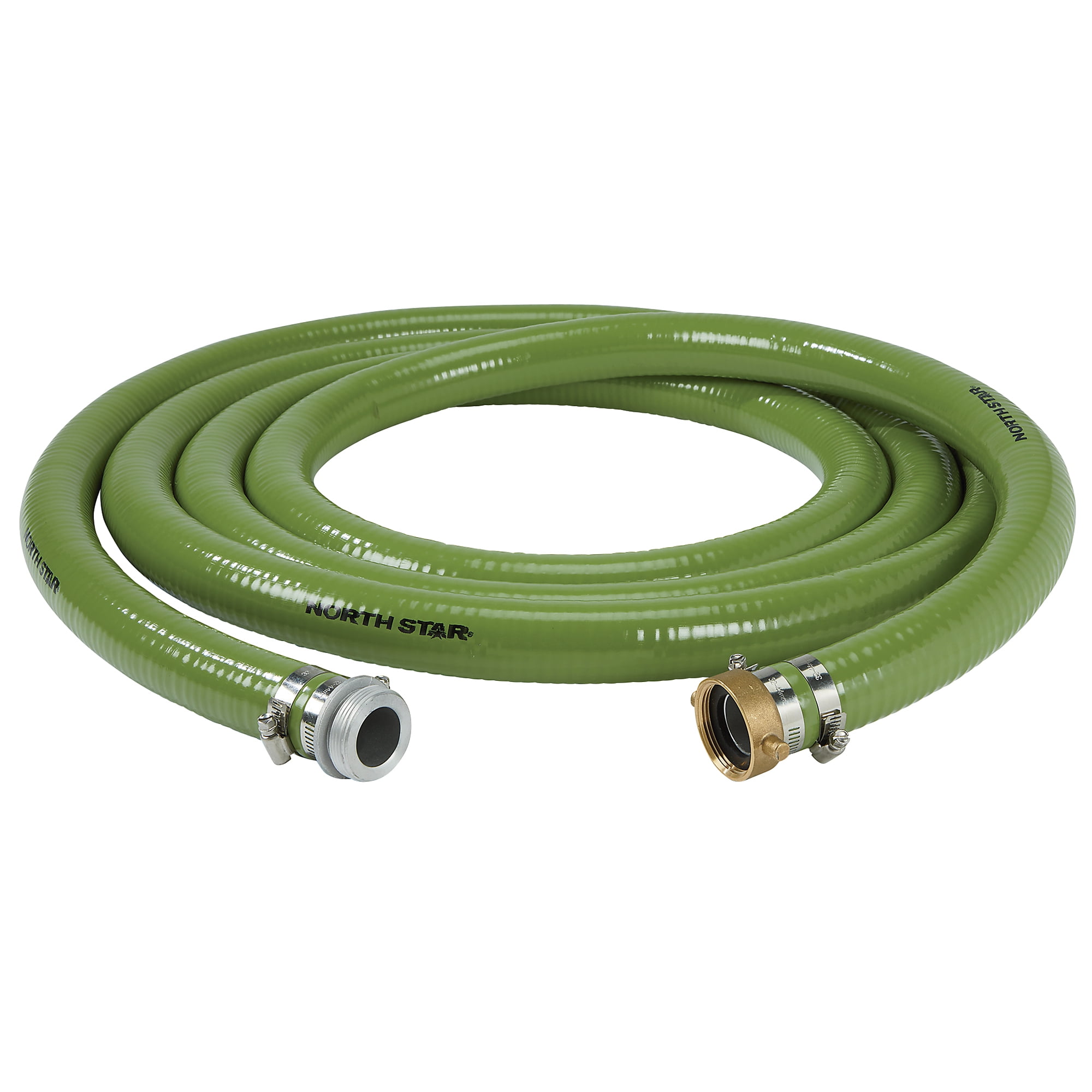 NorthStar Water Pump Suction Hose, 1-1/2in. x 20ft. Max. PSI 70, PVC, Industrial-Grade Aluminum Couplings
