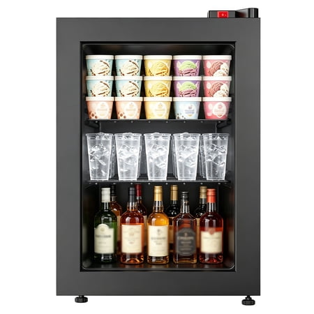 Northair 2.1 Cu Ft Countertop Display Glass Door Freezer with LED Light Perfect for Ice Cream at POS