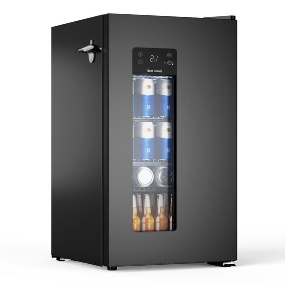 Northair 21F Beer Fridge for Soccer Season, Ultra-Cold Beer Refrigerator with Glass Door for Home Bars, Watch Parties and Game Day Celebrations