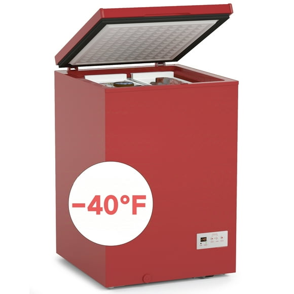 Northair -40°F Low Temperature Chest Freezer - 3.5 Cu Ft with 2 Removable Baskets - RED