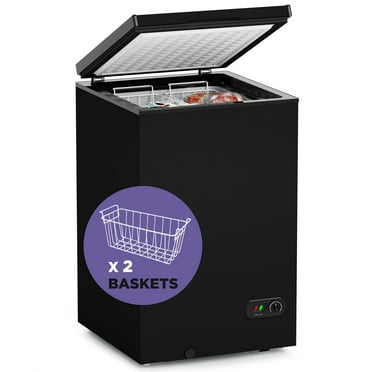 Northair Chest Freezer - 3.5 Cu Ft with 2 Removable Baskets - Reach In Freezer Chest - Quiet Compact Freezer - 7 Temperature Settings-Black
