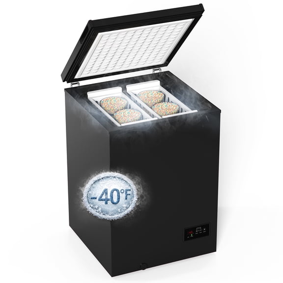 Northair -40°F Ultra Low Temperature Chest Freezer - 3.5 Cu Ft with 2 Removable Baskets -Black