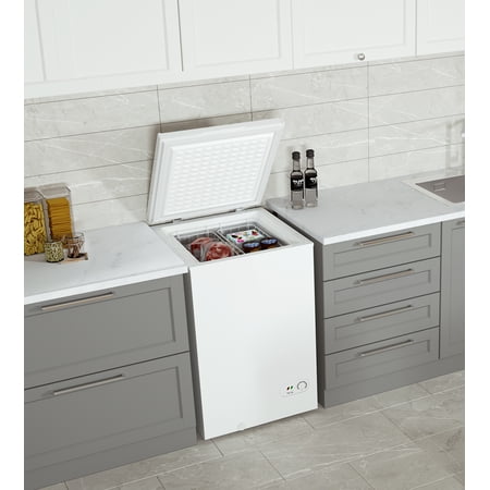 Northair Chest Freezer - 3.5 Cu Ft with 2 Removable Baskets - Reach In Freezer Chest - Quiet Compact Freezer - 7 Temperature