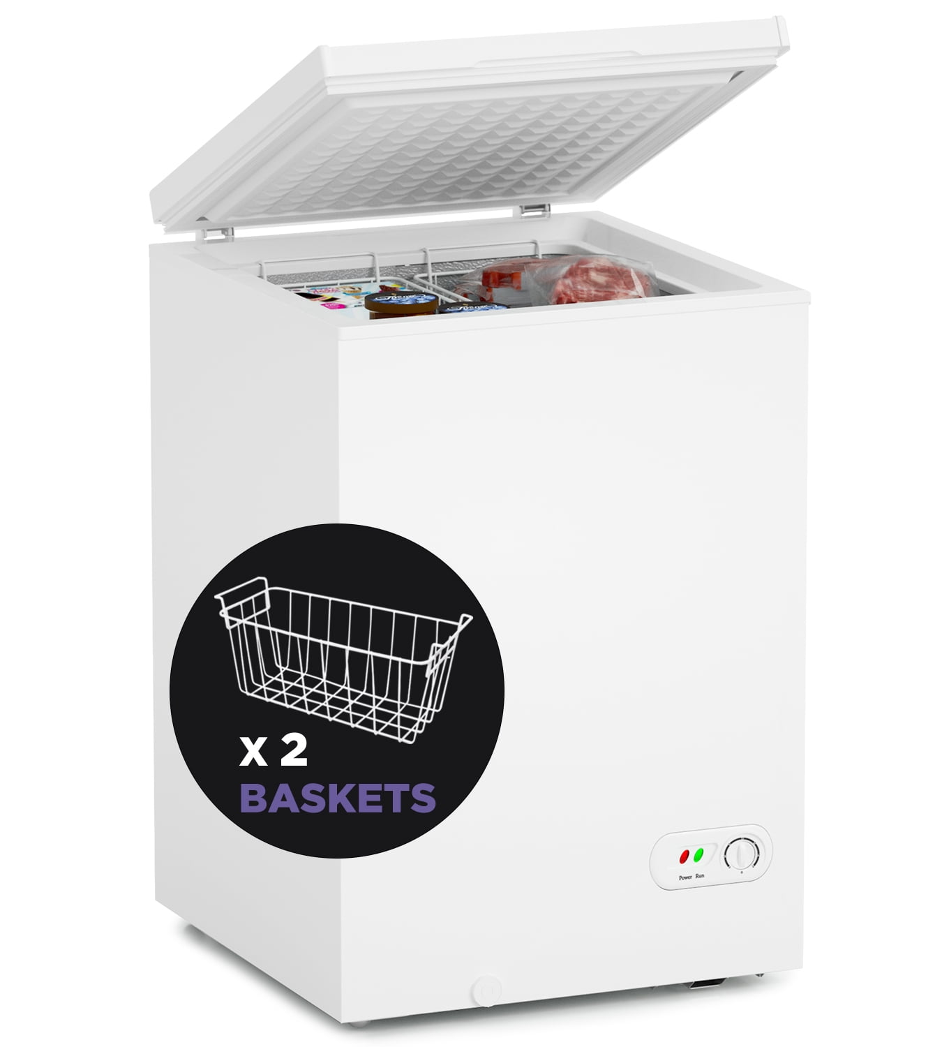 Northair Chest Freezer 3.5 Cu Ft with 2 Removable Baskets Reach In