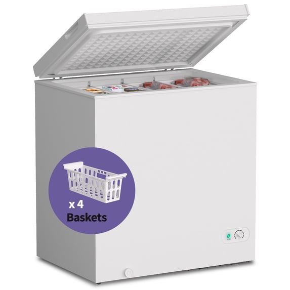 Northair Chest Freezer 7 Cu ft - 4 Removable Baskets - Quiet Compact Freezer - 7 Temperature Settings - White