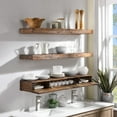 thumbnail image 1 of Northbeam Distressed Floating Shelf Set Hidden Storage Shelves Rustic 11.00 x 48.00 in, 3 Count, 1 of 6