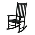 thumbnail image 1 of Northbeam Solid Acacia Hardwood Outdoor Patio Slatted Back Rocking Chair, Black, 1 of 5