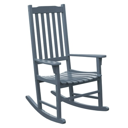 Northbeam Solid Acacia Hardwood Outdoor Patio Slatted Back Rocking Chair, Grey