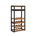 thumbnail image 1 of Northbeam Berlin Acacia Wood Wine Rack - 16-Bottle Capacity with Powder-Coated Steel Frame, 1 of 4