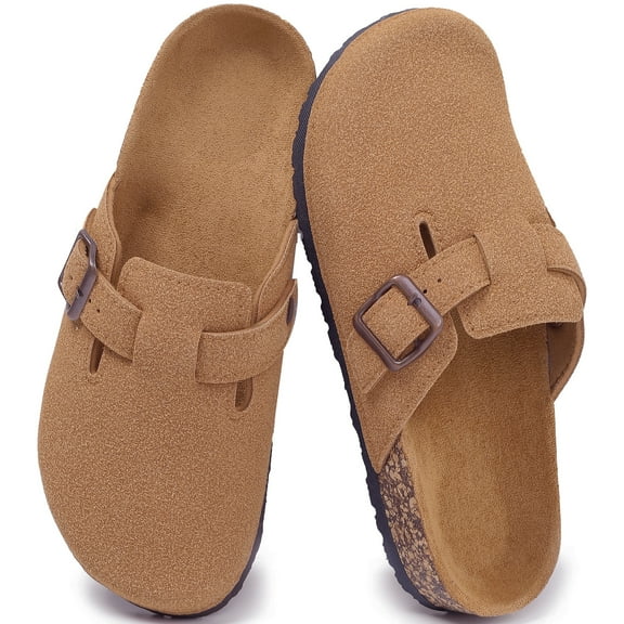 Northblanc Clogs for Women Soft Cork Footbed Suede Leather Mules Comfort Potato Shoes with Arch Support