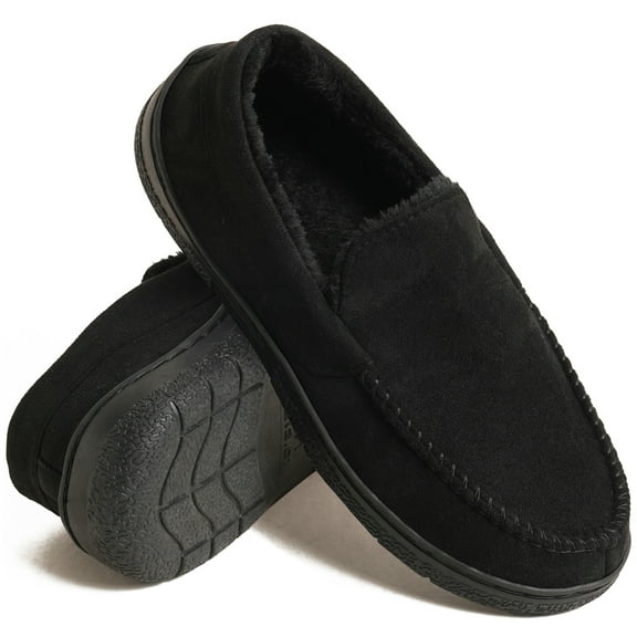 Northblanc Men's Slippers Warm Soft Plush Memory Foam House Slippers for Men Comfortable Bedroom Moccasin Slipper Non-Slip Indoor Outdoor