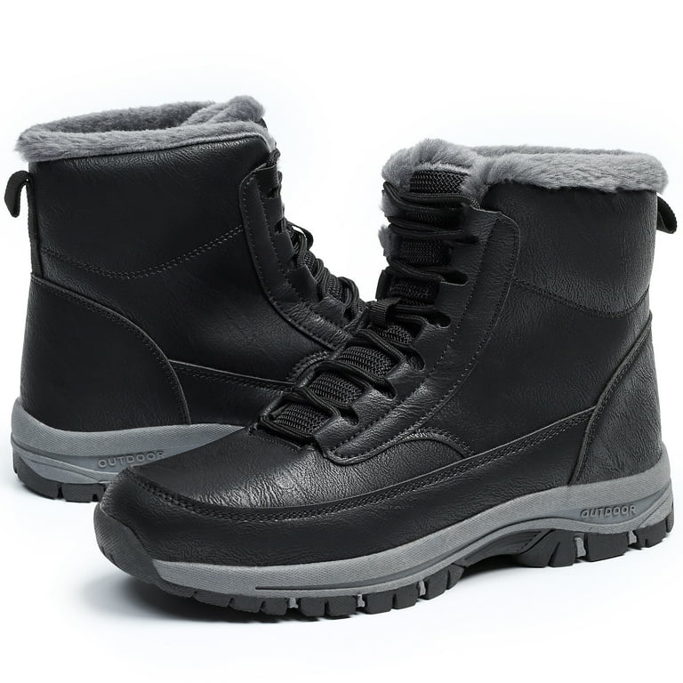 Northblanc Mens Snow Boots Water Resistant Hiking Boots Non-slip