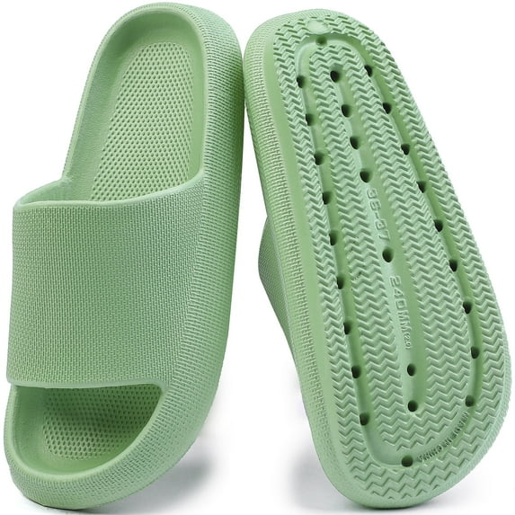 Northblanc Pillow Slippers for Women Men Non Slip Quick Drying Shower Slides Bathroom Sandals Ultra Cushion Thick Sole House Shoes