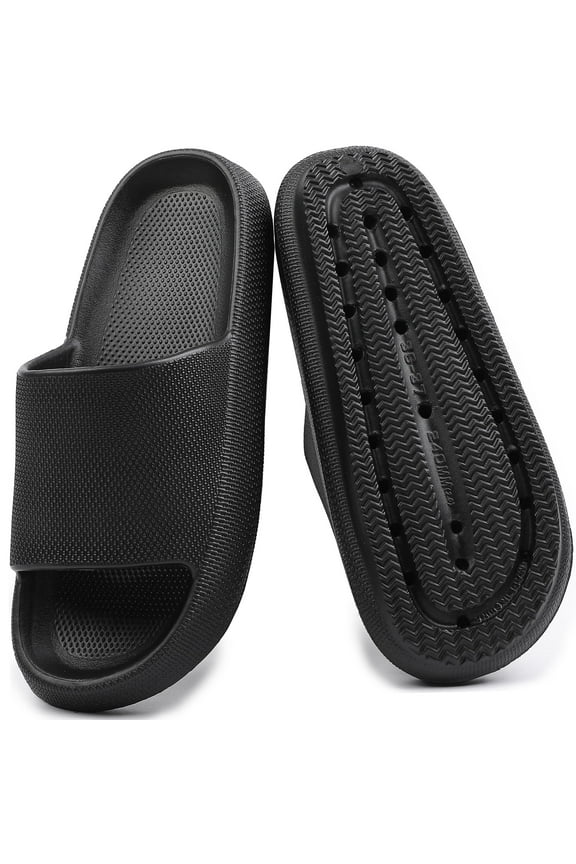 Pillow Slippers for Women Men Non Slip Quick Drying Shower Slides Bathroom Sandals Ultra Cushion Thick Sole House Shoes