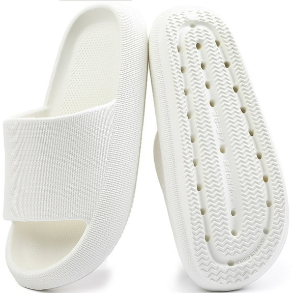 Northblanc Pillow Slippers for Women Men Non Slip Quick Drying Shower Slides Bathroom Sandals Ultra Cushion Thick Sole House Shoes