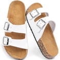 thumbnail image 1 of Northblanc Women's Comfort Flat Sandals Summer Cork Footbed Slides with Double Adjustable Buckle, 1 of 9