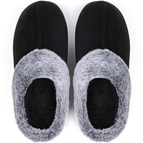 Women's Fuzzy Memory Foam Slippers Fluffy Winter House Shoes Indoor and Outdoor