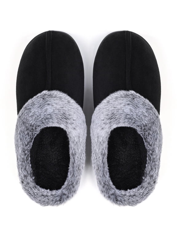 Women's Fuzzy Memory Foam Slippers Fluffy Winter House Shoes Indoor and Outdoor