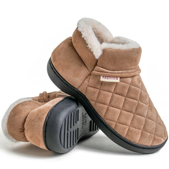 Northblanc Womens Slippers Comfort Moccasin Foam Slipper Closed Back Fur Lined Warm House Shoes