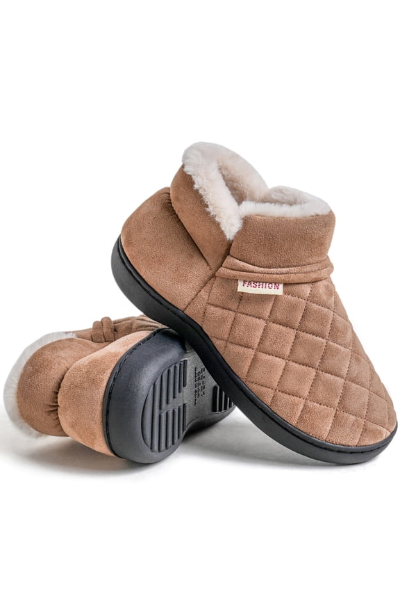 Womens Slippers Comfort Moccasin Foam Slipper Closed Back Fur Lined Warm House Shoes