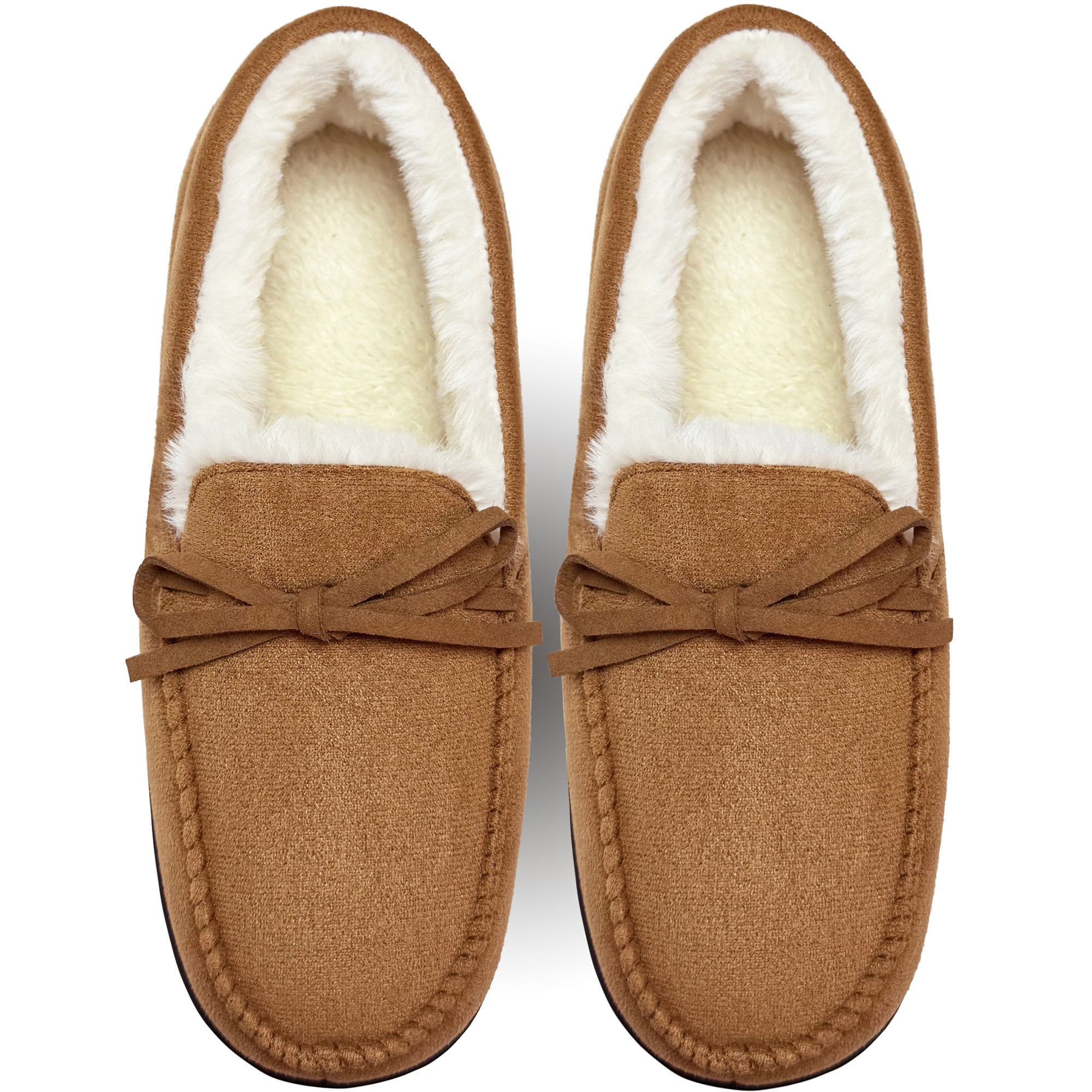 Cozy Tan Suede Moccasin Slippers Men main image 2