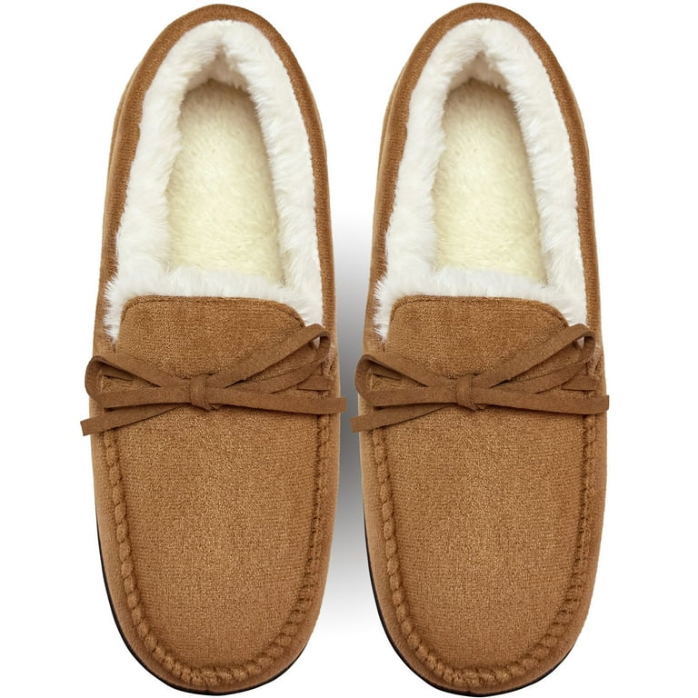 Moccasin Slippers Womens Slippers Warm Navy Sheepskin Moccasin - Main Image