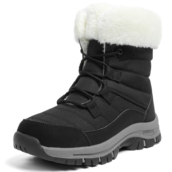 Northblanc Snow Boots for Women Outdoor Waterproof Slip Resistant boots Comfortable Warm Faux Fur Lined Winter Shoes
