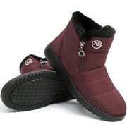 NORTHBLANC Womens Warm Fur Lined Winter Snow Boots Waterproof Ankle Boots Outdoor Booties Comfortable Shoes