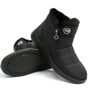 NORTHBLANC Womens Warm Fur Lined Winter Snow Boots Waterproof Ankle Boots Outdoor Booties Comfortable Shoes