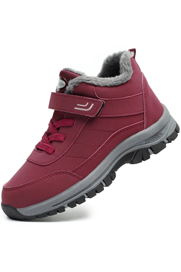 Womens Winter Snow Boots Outdoor Hiking Boots Warm Fur Lined Waterproof Anti-Slip Ankle Booties for Walking