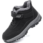 Womens Winter Snow Boots Outdoor Hiking Boots Warm Faux Leather Lined Waterproof Anti-Slip Ankle Booties for Walking