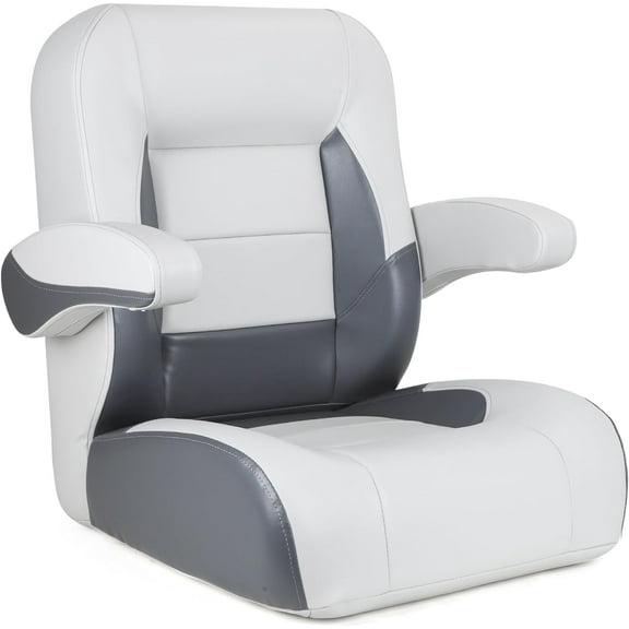 Northcaptain Light Gray/Charcoal Weather-Resistant Low Back Boat Seat