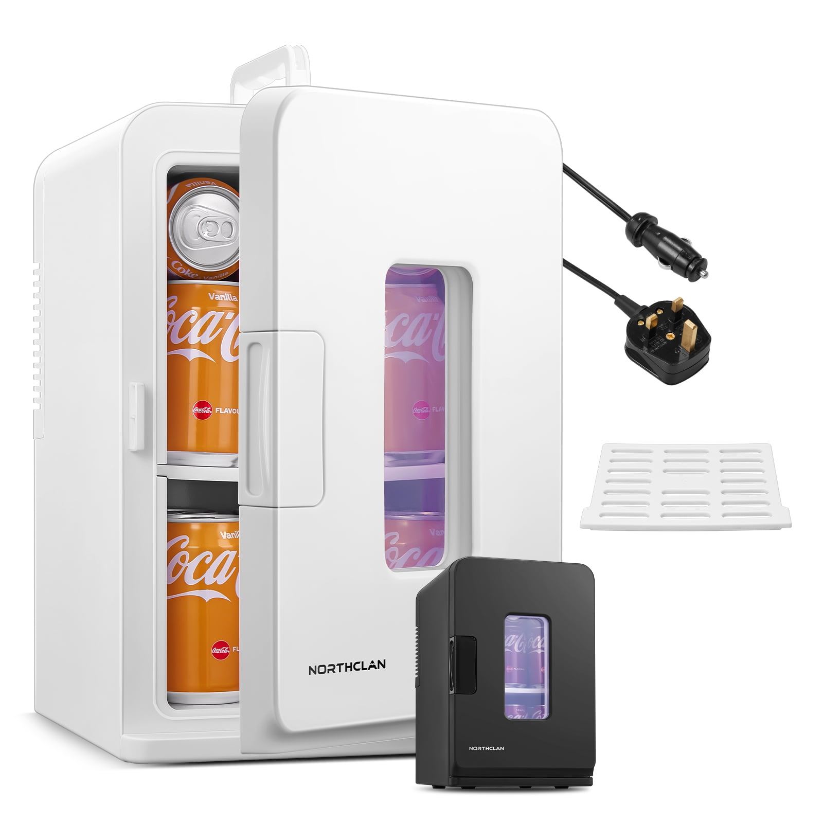 15L Mini Fridge for Bedroom, Portable Mini Refrigerator, AC/DC Power, 2 ...